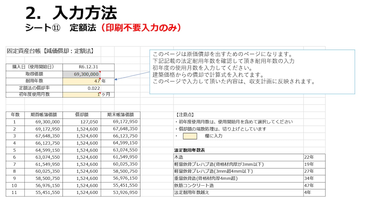 木造新築用30年、事業計画書フォーム販売します 銀行融資に成功した。事業計画書フォーム販売Excel イメージ9