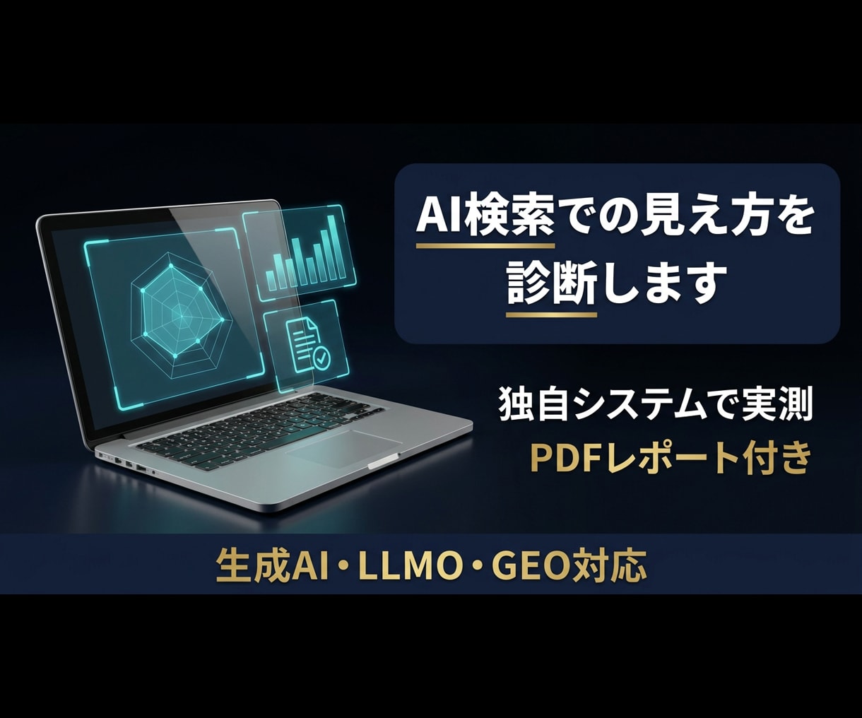 AIO診断｜AI検索での見え方をレポートします 生成AI・LLMO・GEOを独自システムで実測 イメージ1