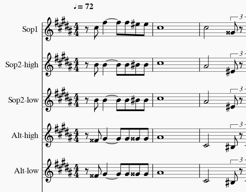 合唱曲等のパート音源をお作りします 教会の聖歌隊ピアニストがあなた専用パート音源を作ります。 イメージ1