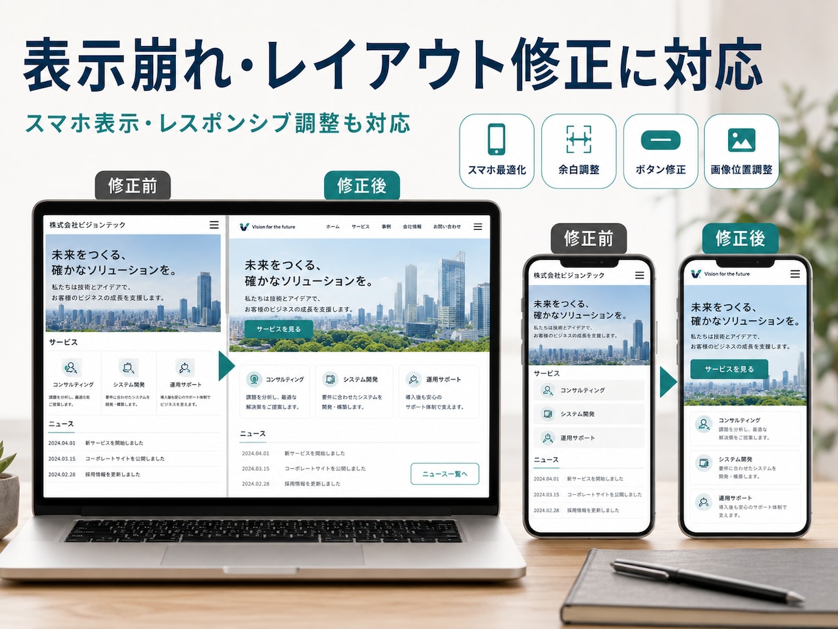 Webサイトの修正・追加をします HTML/CSSJavaScript・WordPress対応 イメージ2