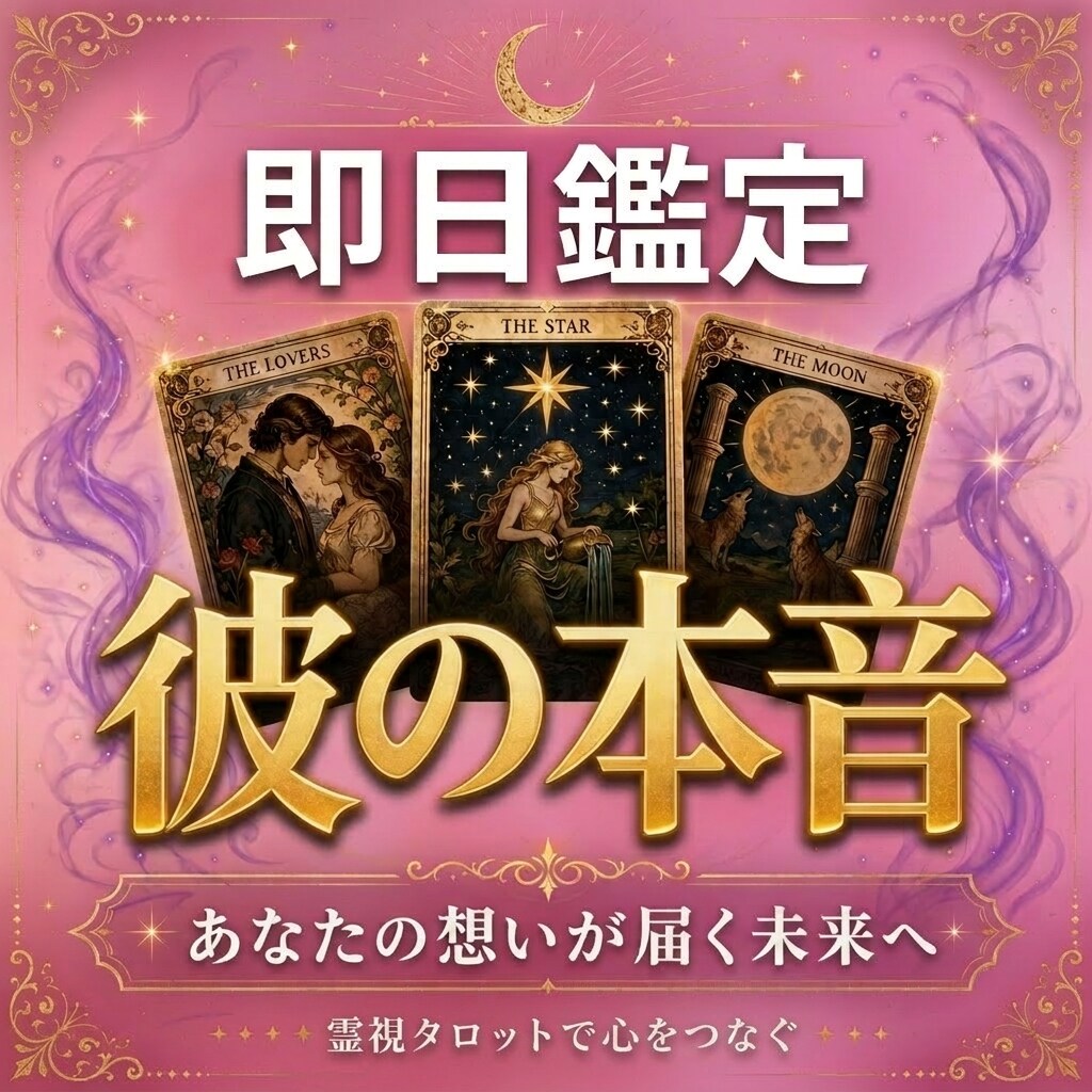 即日鑑定⭐︎本音を霊視あの人の気持ち丁寧に視ます 今すぐ知りたい人へ。感情を霊視×タロットをワンコインで イメージ1