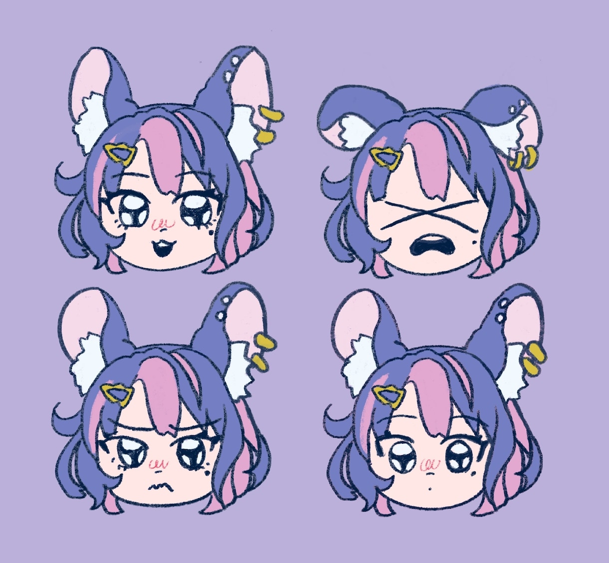 喜怒哀楽4種を可愛く描きます あなたや家族、友人やペットの似顔絵をかわいいタッチで！ イメージ1