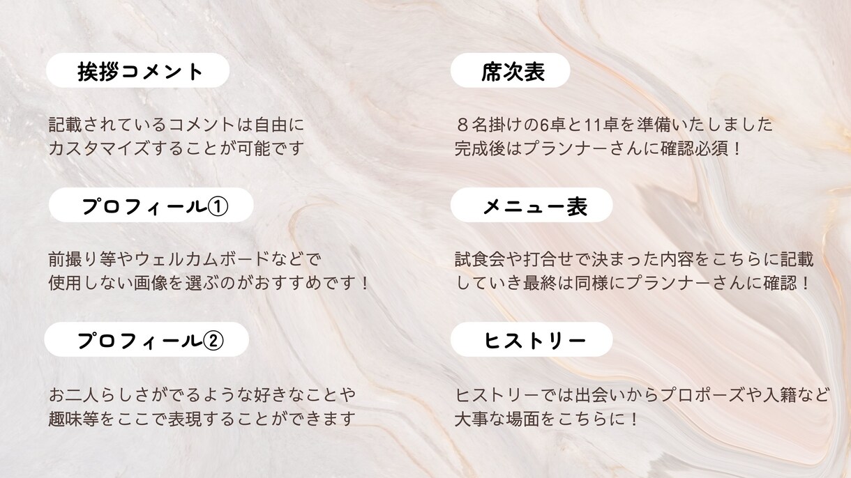 プロ作成！席次表付【プロフィールブック】作れます 元プランナー作成【全P14！】雑誌人気No.1のポパイ風 イメージ9
