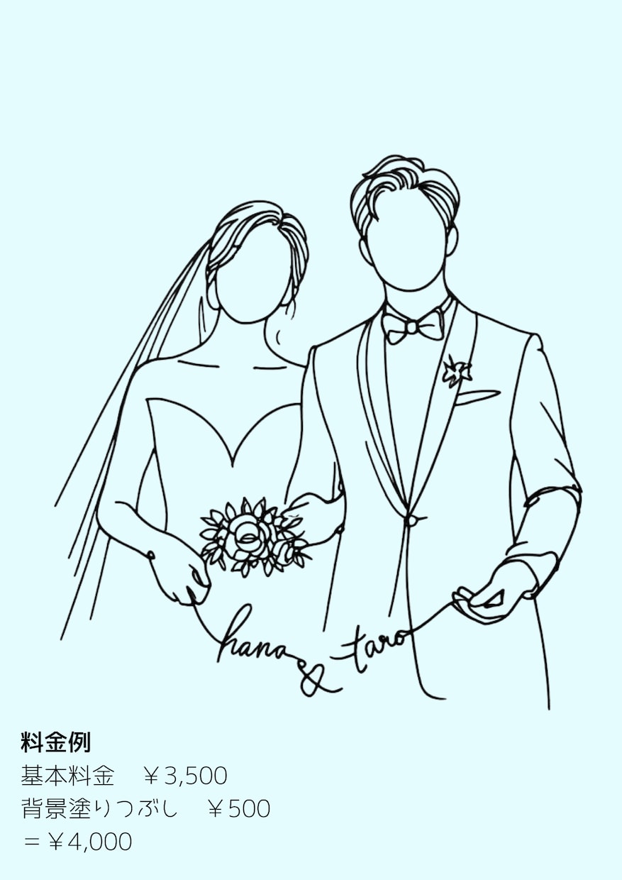 ペーパーアイテムに利用できるイラスト作成します 結婚式等で使えるオーダーメイドのイラスト作ってみませんか？ イメージ2