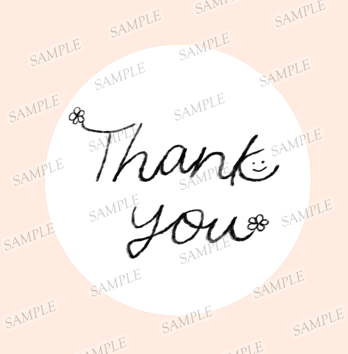 手描き「Thank you」ロゴ描きます ショップシール・タグ・SNS投稿にいかがですか イメージ1