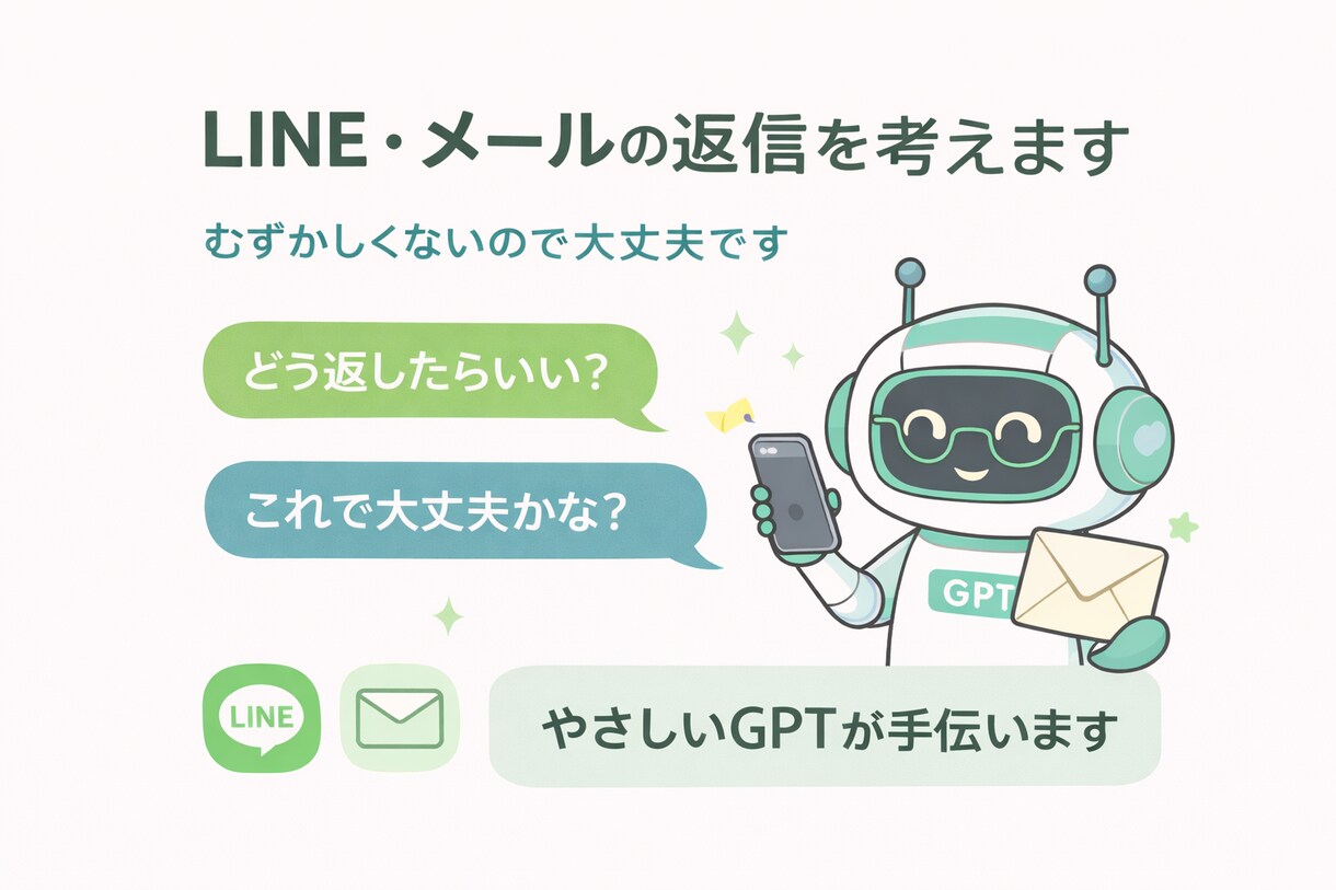 LINE・メール返信を一緒に考えます 文章が苦手でも大丈夫です　返信文に悩む方へ イメージ1