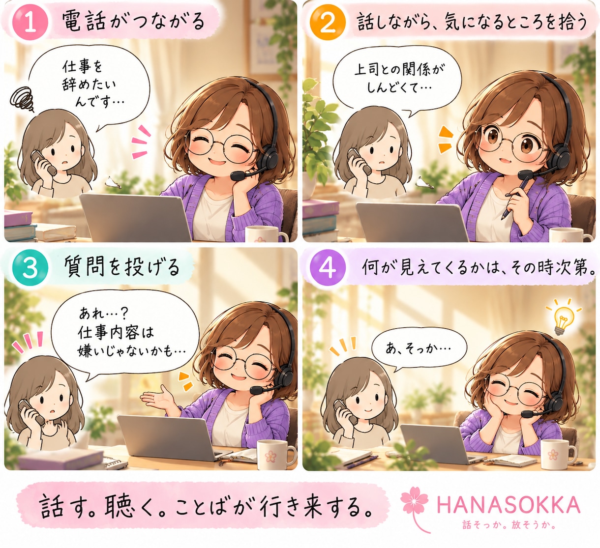 仕事、このままでいい？モヤモヤを一緒に整理します 辞めたいのか、変えたいのか。まだ分からなくても大丈夫。 イメージ2