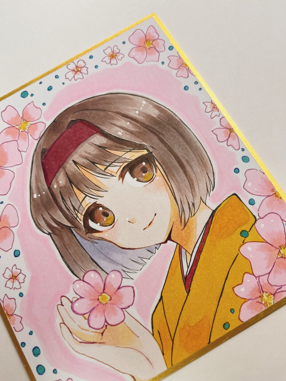 色紙に目を惹くイラスト制作します 色紙でお手元に可愛いをお届けします♪ イメージ2