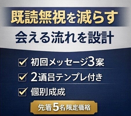 マッチングアプリ初回文作ります 会える流れを設計する実践サポート イメージ2