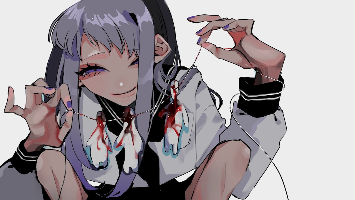 曲の一枚イラスト描きます やみかわ系です！サムネイラスト対応できます！ イメージ1