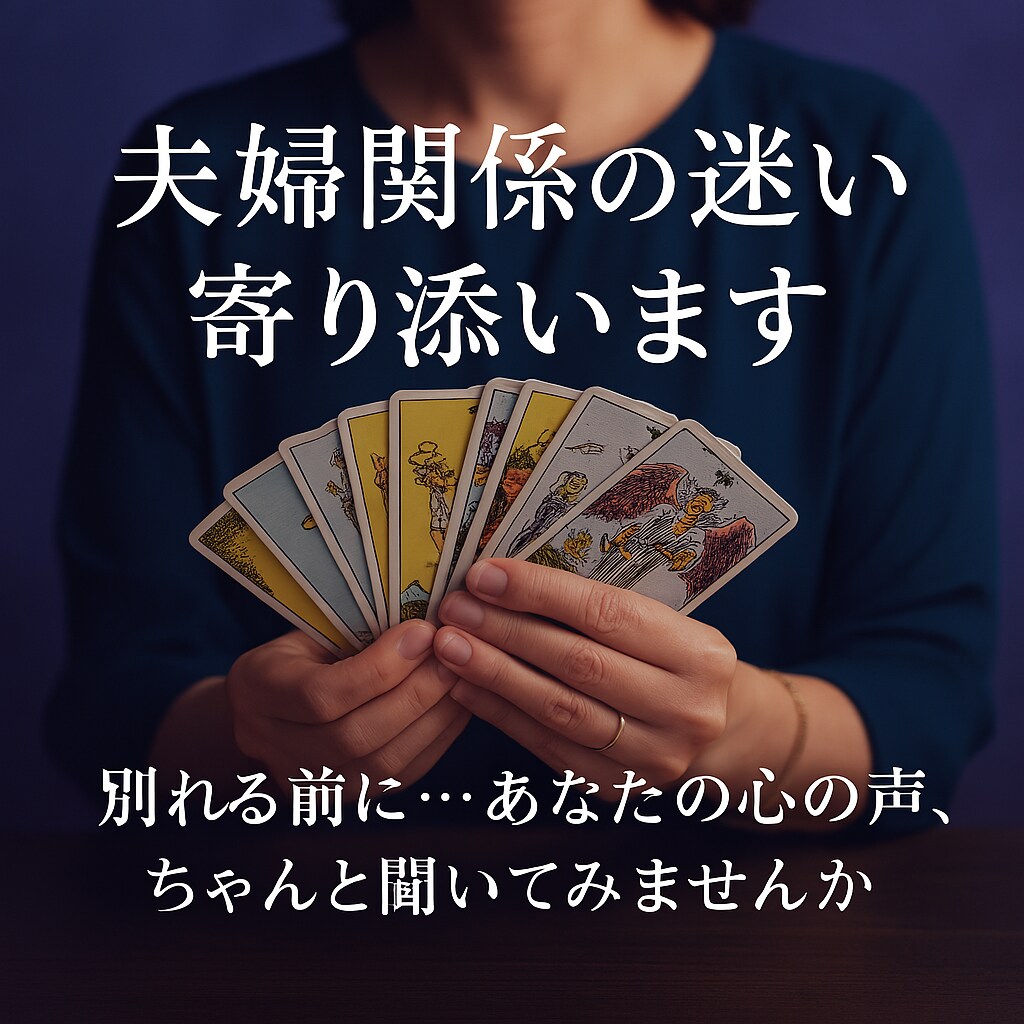 離婚？再構築？夫婦関係の迷いに寄り添います 迷っているあなたの“いま”にそっと光を当てる鑑定です イメージ1