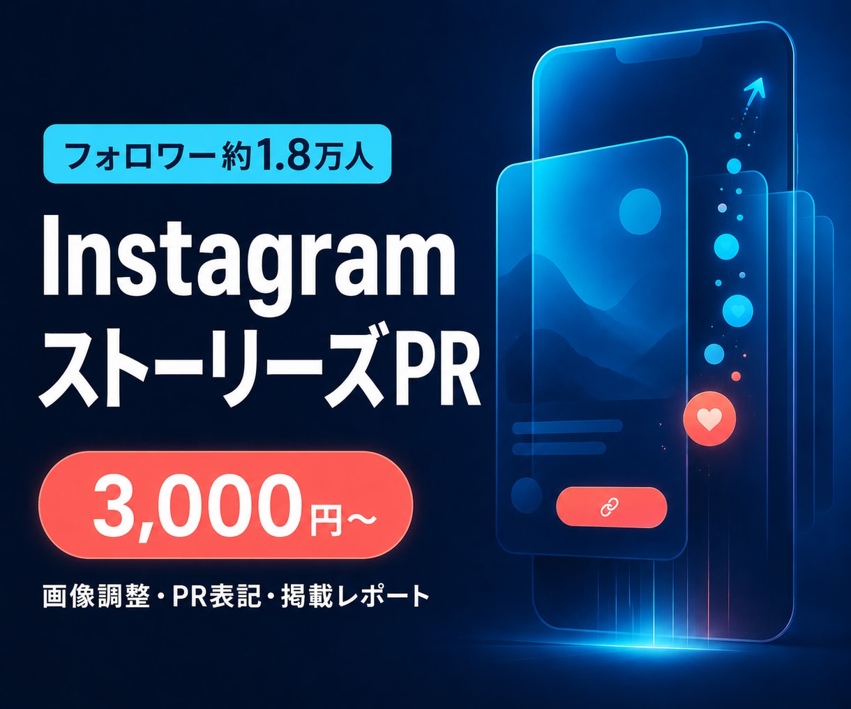約1.8万人へInstagramでPRします ストーリーズ掲載・画像調整・レポートまで対応 イメージ1