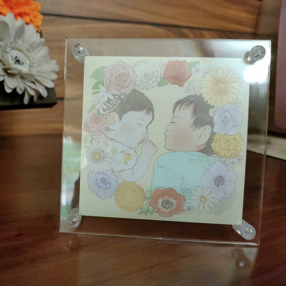 お花に囲まれた似顔絵描きます SNSアイコン等に！小さめプリントでお部屋に飾るのもおすすめ イメージ6