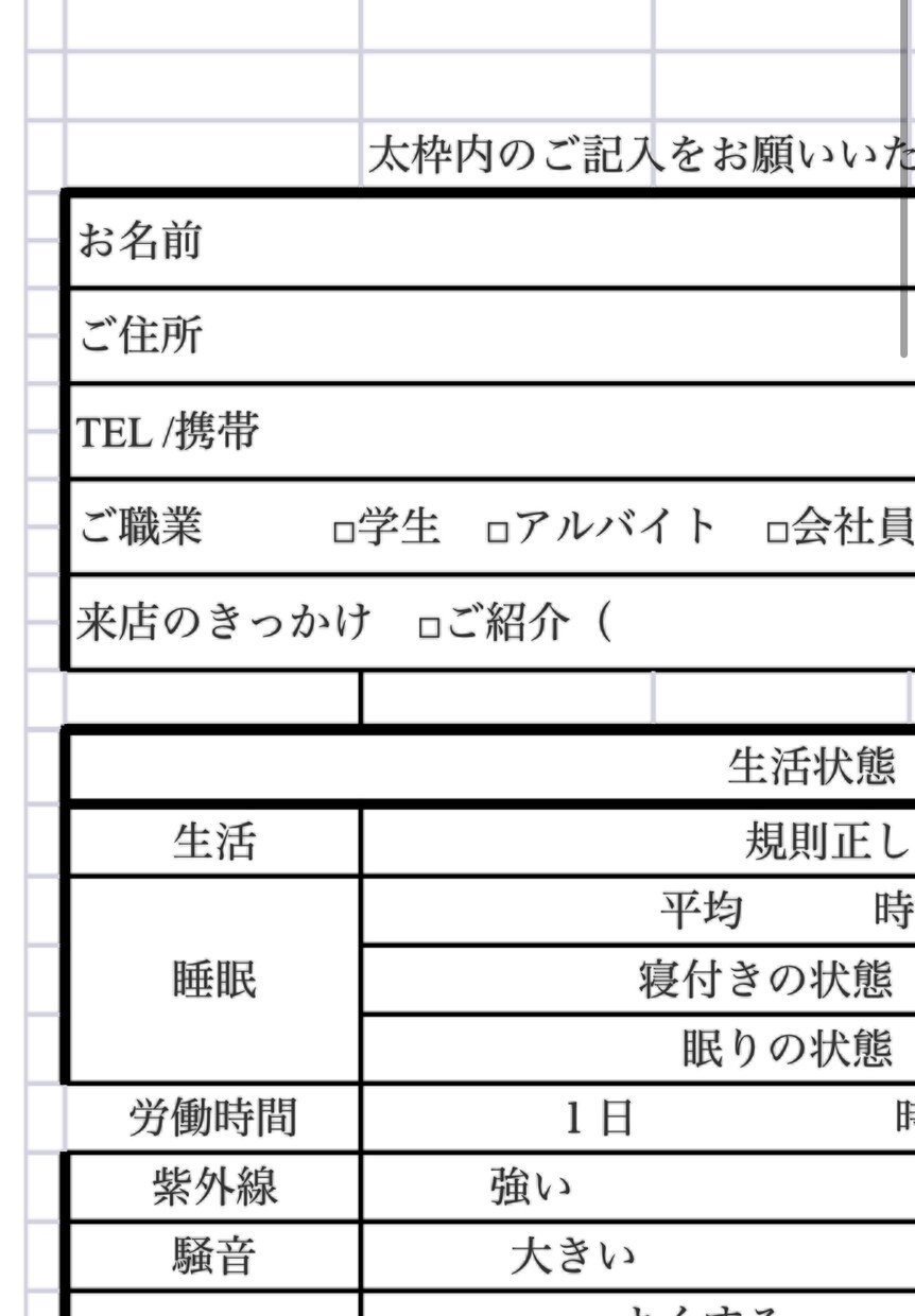 FAカウンセリングシートデータおくります フェイシャルカウンセリングシート(2シート) イメージ1