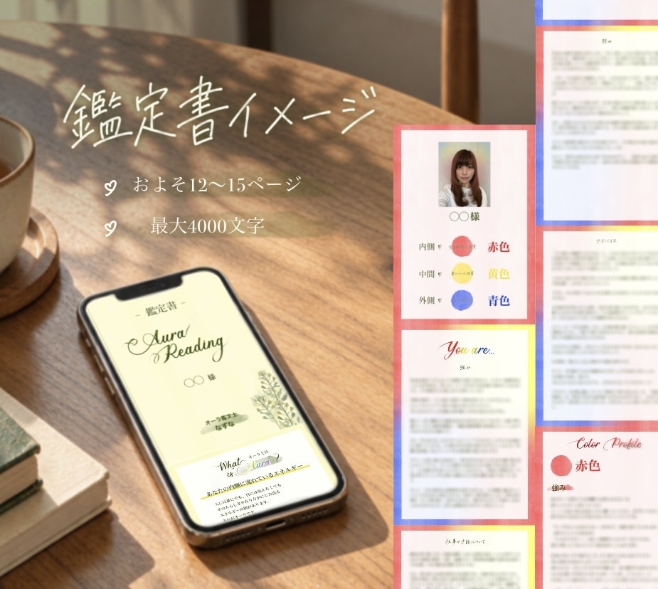 人に合わせてすぎてしまうあなたの本音を言葉にします あなただけのオーラ画像と、最大4000文字の鑑定書をお届け イメージ4
