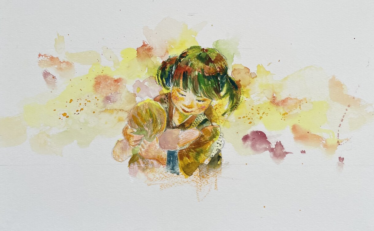 ふんわり優しいタッチで水彩似顔絵を描きます ◆オリジナル動画もプレゼントいたします イメージ3