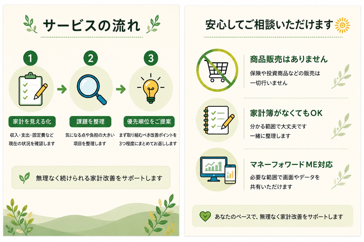 FP1級があなたの家計を診断します 見直すポイントと優先順位を整理します イメージ2