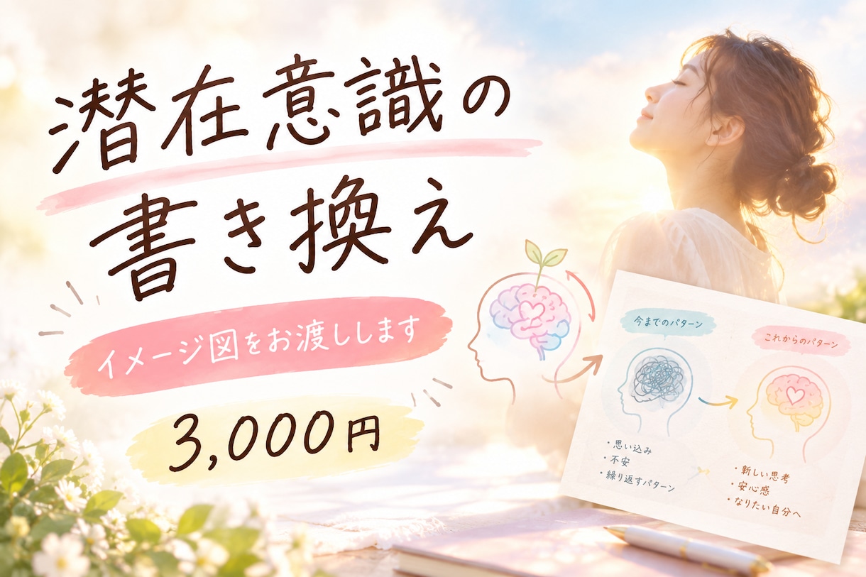 今ある悩みの潜在意識の書き換えをします 潜在意識の大きな影響力を使って心地よい笑顔の人生へ!! イメージ1