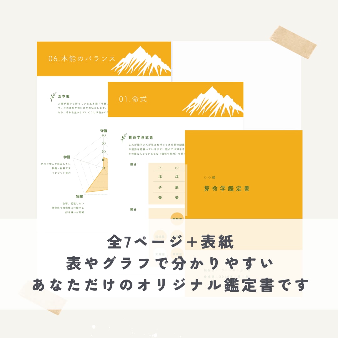 あなたの人生を読み解く「算命学鑑定書」作成します 算命学歴10年以上！あなたの星から人生のヒントをお届けします イメージ3