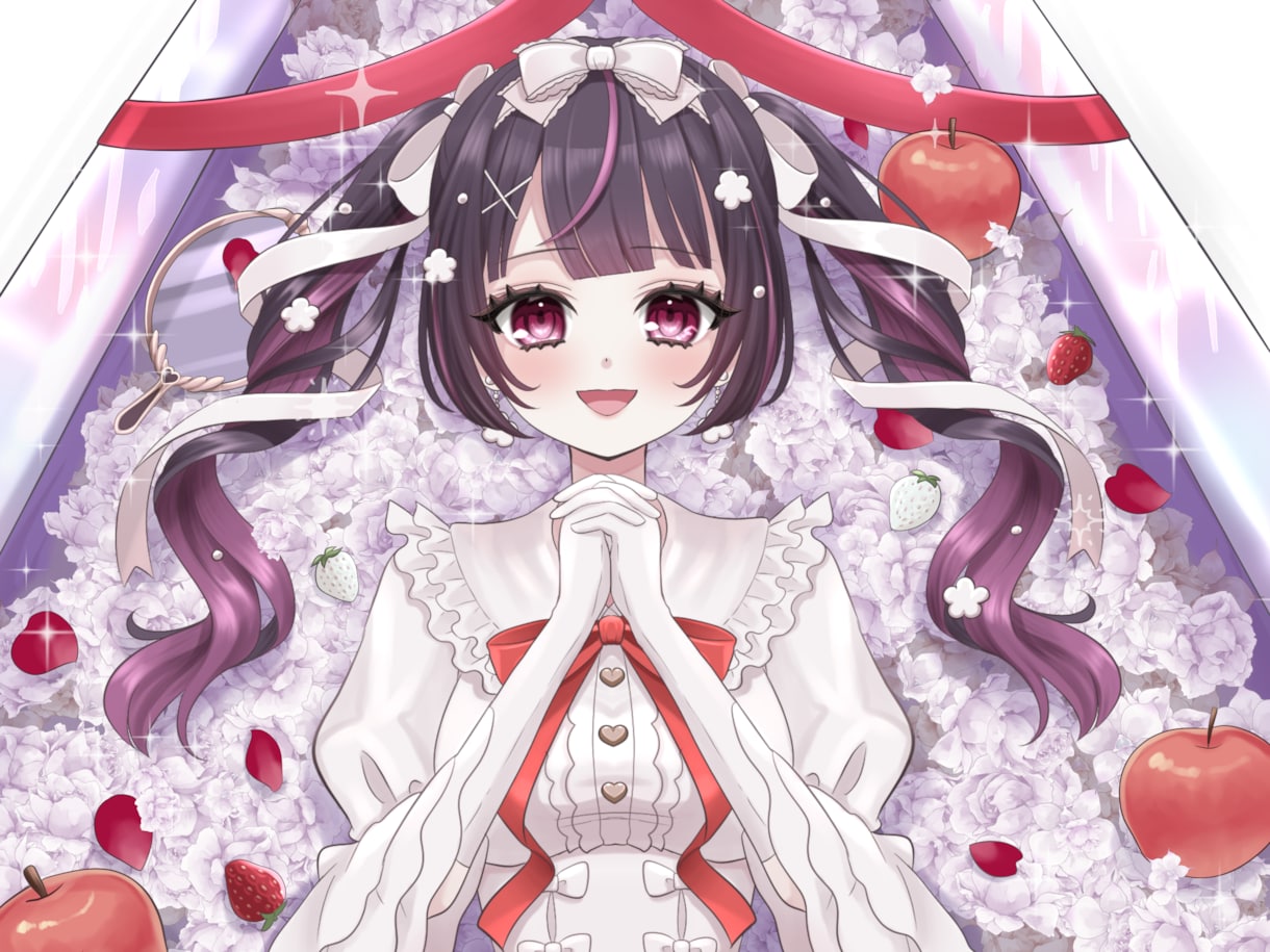 商用込 【キラキラな絵柄で1枚絵】描きます 白兎あわの絵柄で素敵な一枚絵を作成します イメージ1