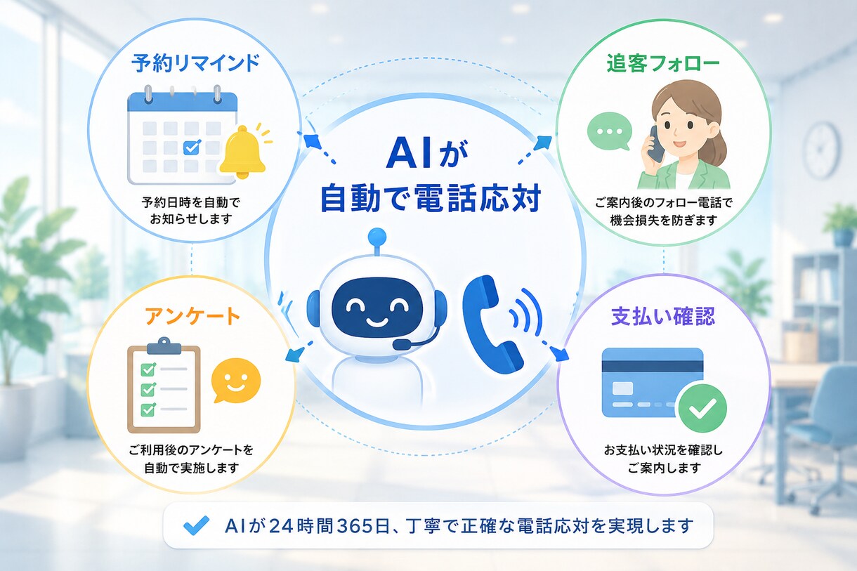 電話・LINEの一次対応をAIで自動化します 取りこぼした問い合わせを、AIが受けて仕分け・通知 イメージ3