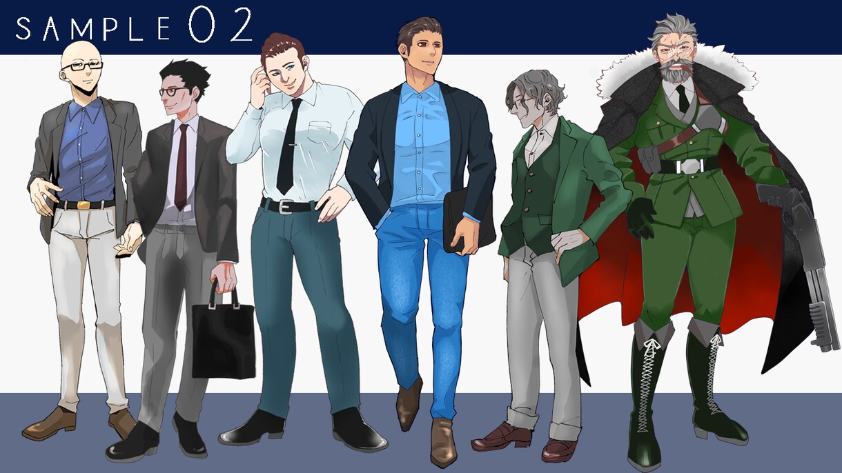TRPG・ゲーム用立ち絵（キャラクター）描きます 男性・オッサン・お姉さん・人外系が得意です！ イメージ3