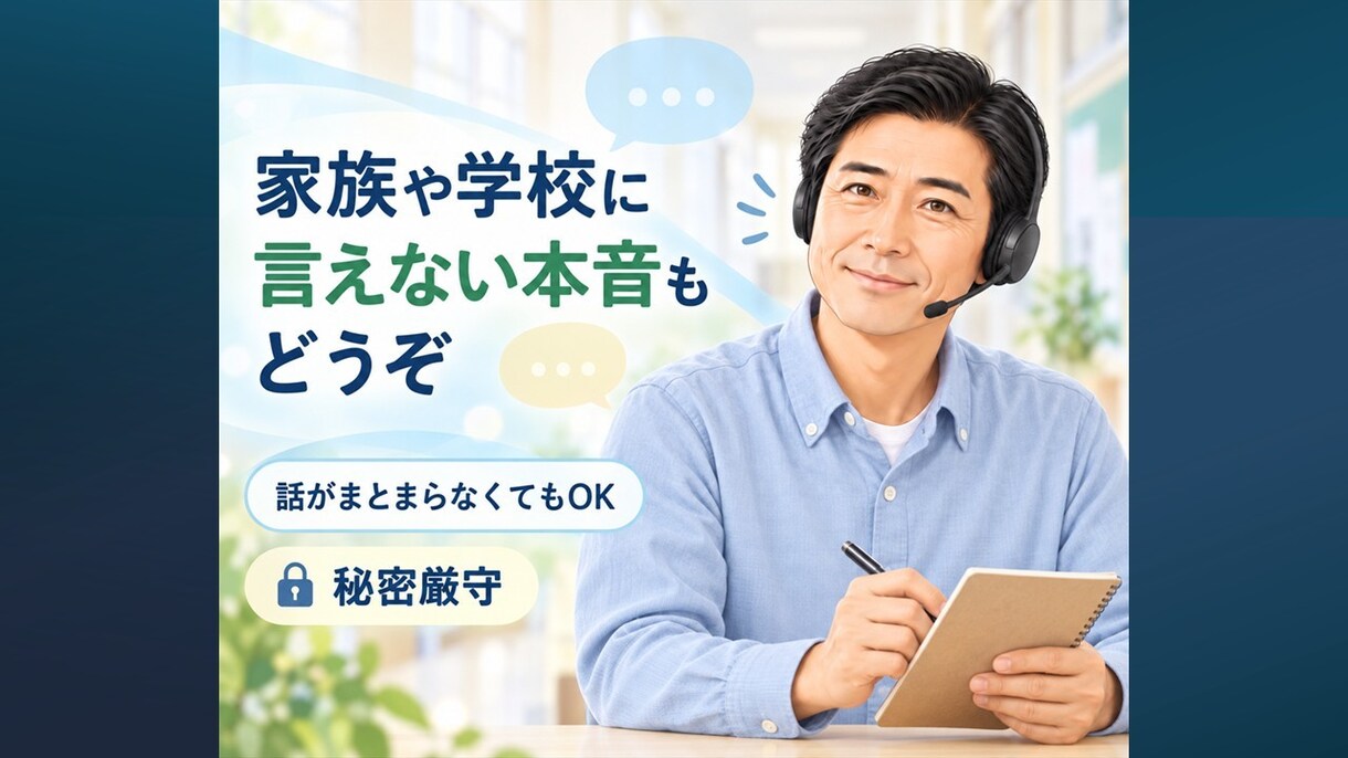 発達特性・不登校に悩む親御さんのお話を聴きます 学校に行けない苦しさも子育ての迷いも受け止めます イメージ4