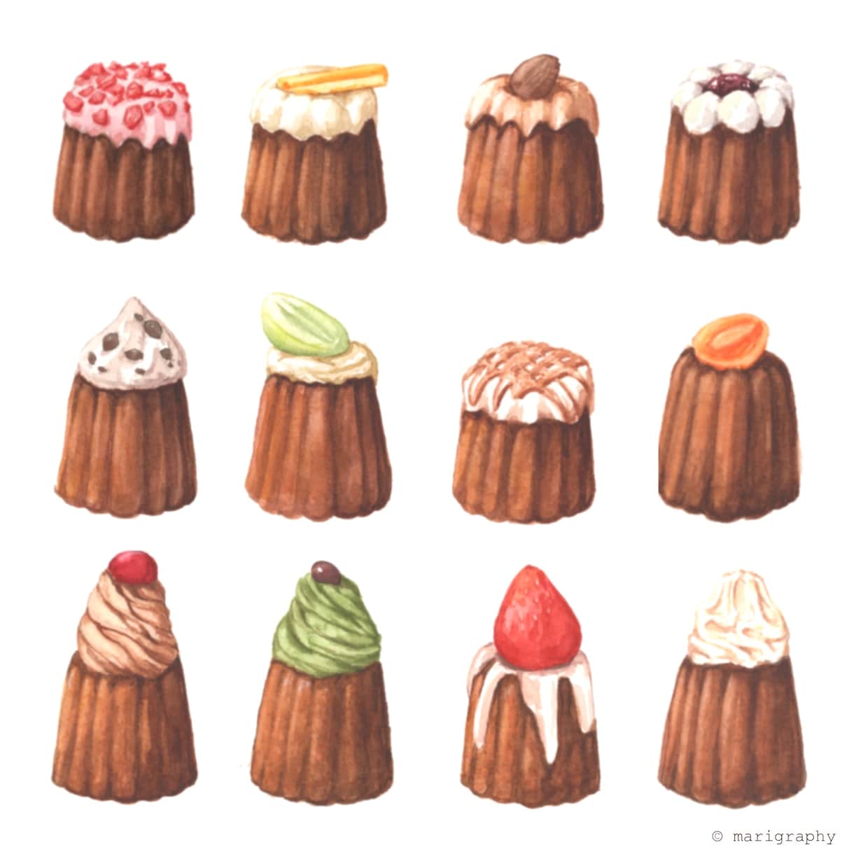 水彩画でケーキや焼き菓子のイラストを描きます 〜丁寧なヒアリング〜　温かく優しいタッチが得意です♪ イメージ8