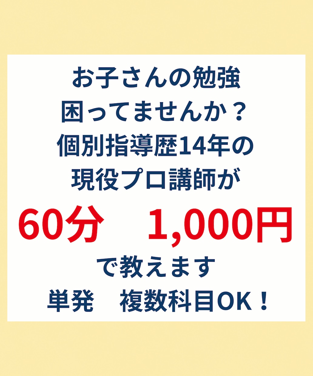 1問からOK!指導歴14年の現役プロ講師が教えます 京都大学・大学院修了｜中高生対象・単発・複数科目OK イメージ1