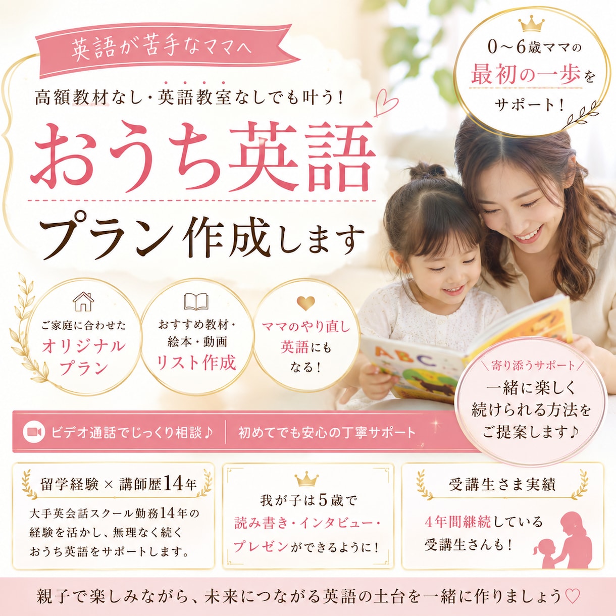 あなたのおうちに合ったおうち英語提案します おうち英語何から始める？家庭に合う方法を丁寧にご提案します イメージ1