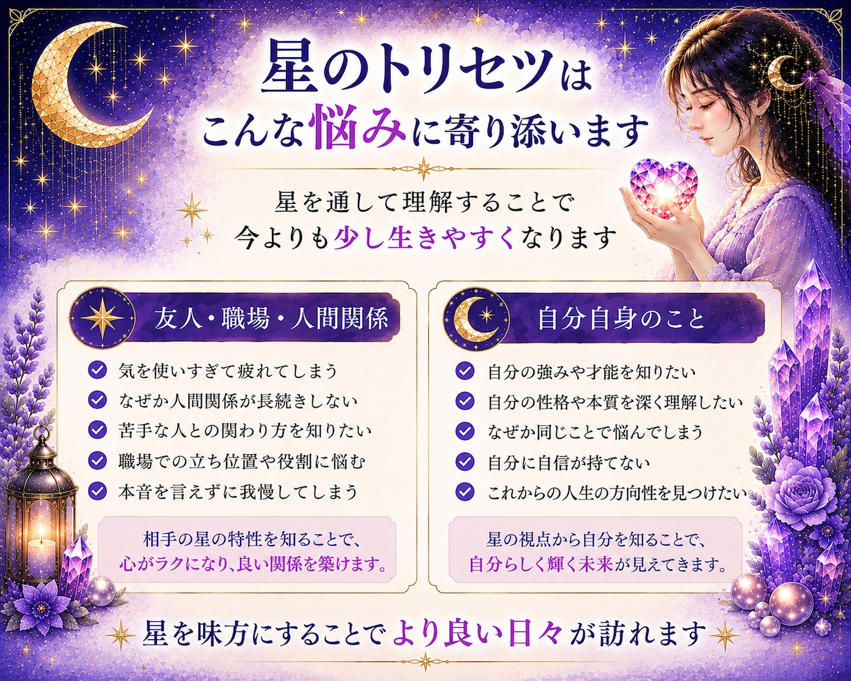 自分や大切な人を知るやさしい星読みをします 星から自分や大切な人を知り心を軽くする鑑定書 イメージ5