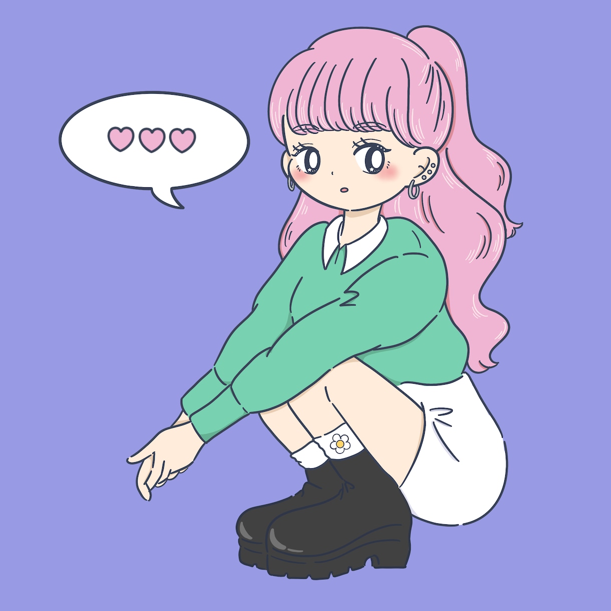 ご希望のポーズでかわいい人物イラストお描きします SNSアイコン、ブログ挿絵等に使えるポップなイラストです！ イメージ2