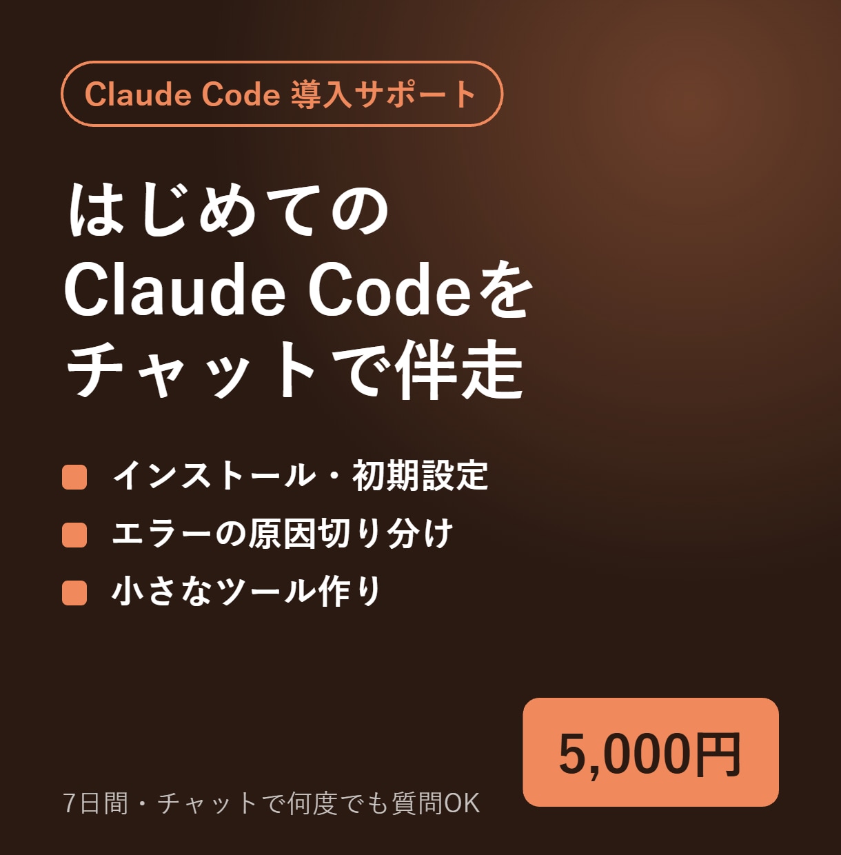 Claude Codeの導入をチャットで支援します インストールから初めてのツール作りまで質問できます イメージ1
