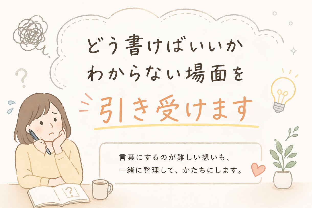 どう書けばいいかわからない場面を引き受けますます 「言いにくいことも丁寧に。24時間以内納品」 イメージ1