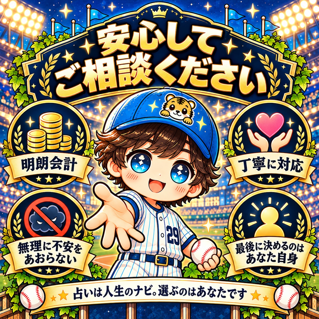 タロット占いで恋愛・仕事・人間関係の悩みを占います ⚾️ 虎次郎の占いスタジアム｜500円から気軽に作戦会議❗️ イメージ10