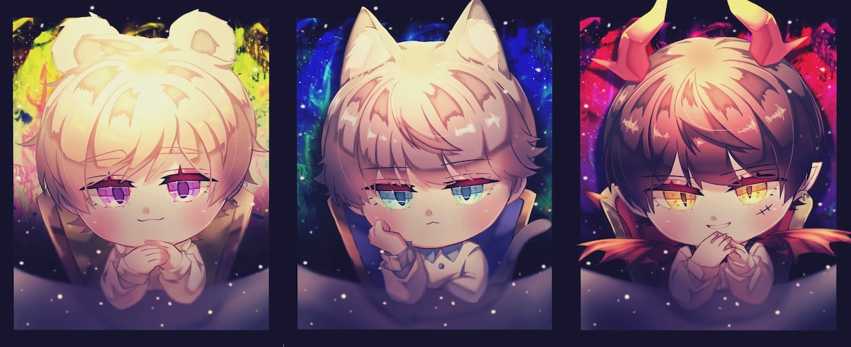 デフォルメイラスト描きます 2~2.5等身のイラスト制作します イメージ2