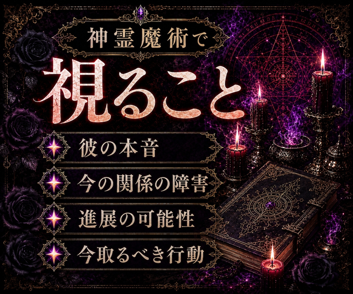 初回限定※神霊魔術で想い人の心を丸裸にします 表に出さない本音・恋の障害・今後の進展と動くべき一手を視ます イメージ3