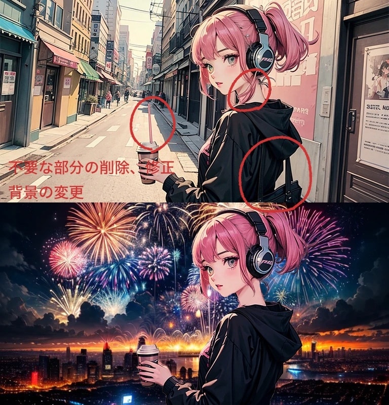AI生成イラストの加筆修正・加工・合成します 修正・加工・合成、なんでもOK！あなたの理想をカタチに！ イメージ2