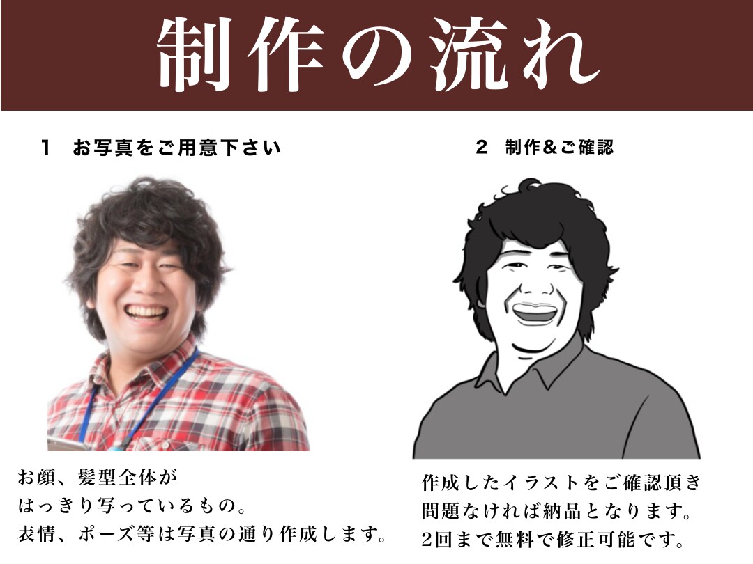 最短24時間以内！モノクロ似顔絵描きます シンプルで使いやすい♪SNSや名刺、アイコンに！ イメージ2