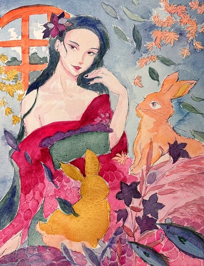 水彩画イラスト描きます 不思議で妖艶な雰囲気のイラスト描きます イメージ3