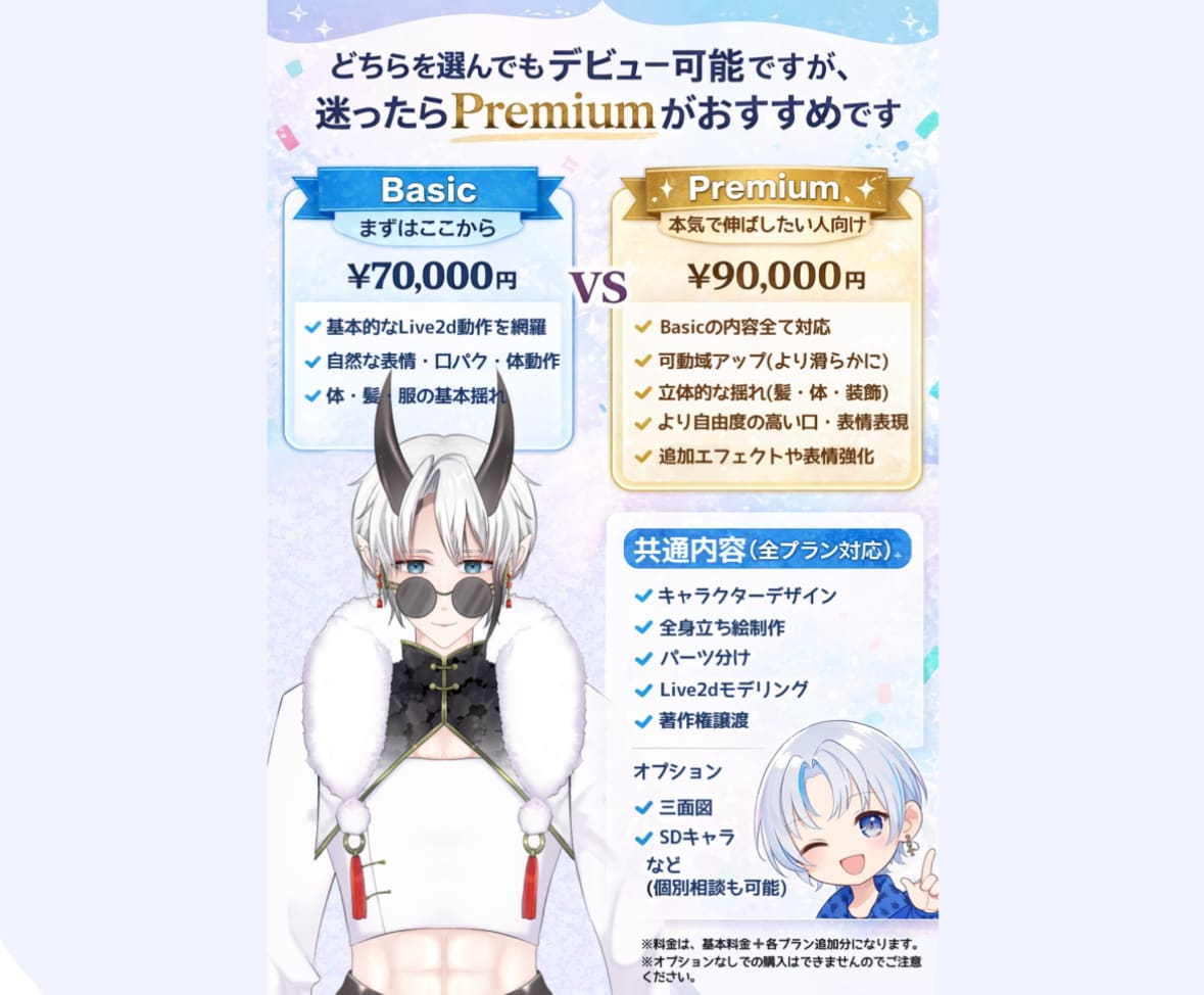 可愛いく滑らかな高品質Vtuberモデル作ります キャラデザからモデリングを全部プロにおまかせ！簡単デビュー！ イメージ2