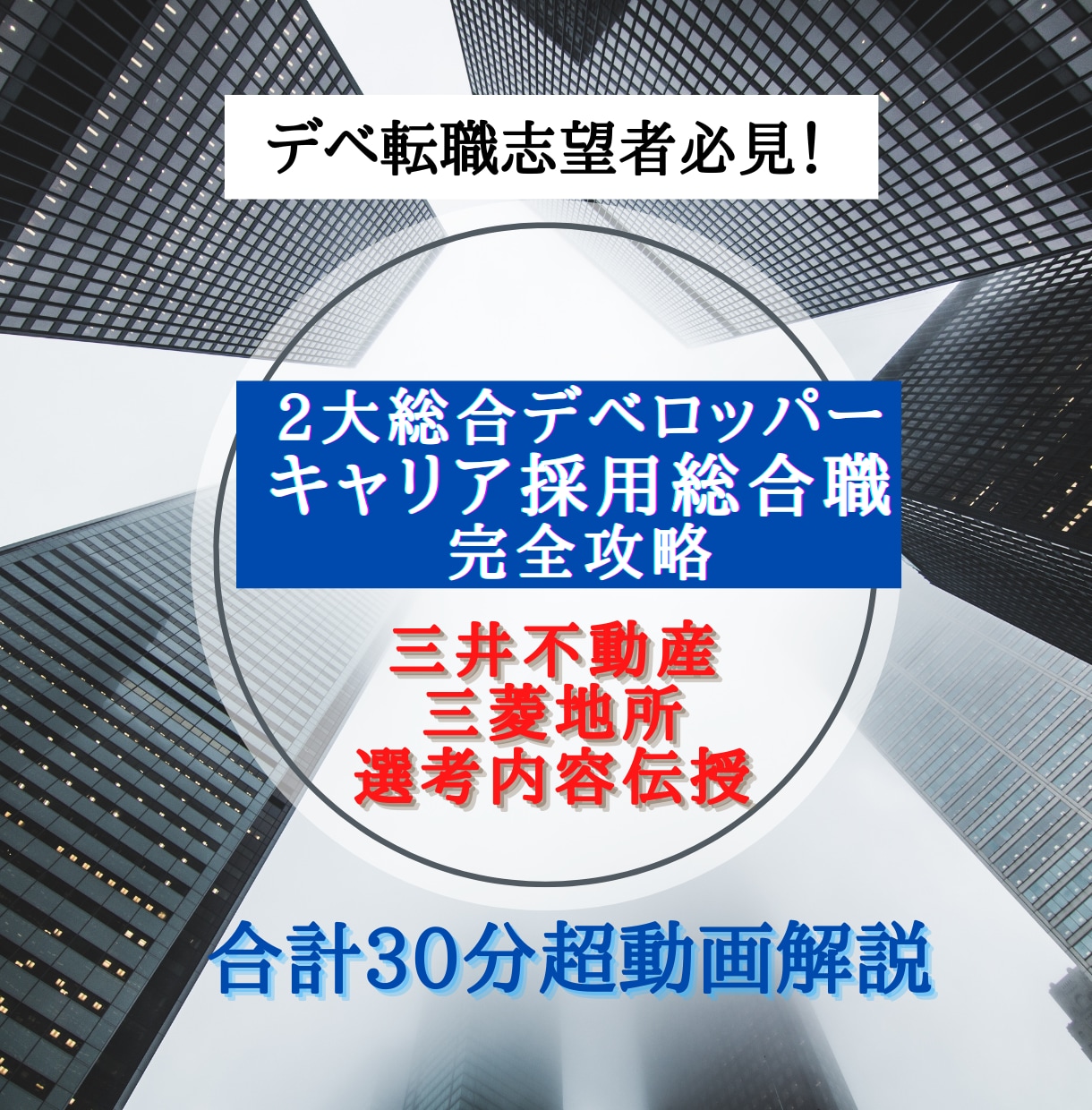 口外厳禁！総合デベキャリア採用選考 伝授します 【デベ転職志望者必見】選考経験者がリアルな声を届けます イメージ1