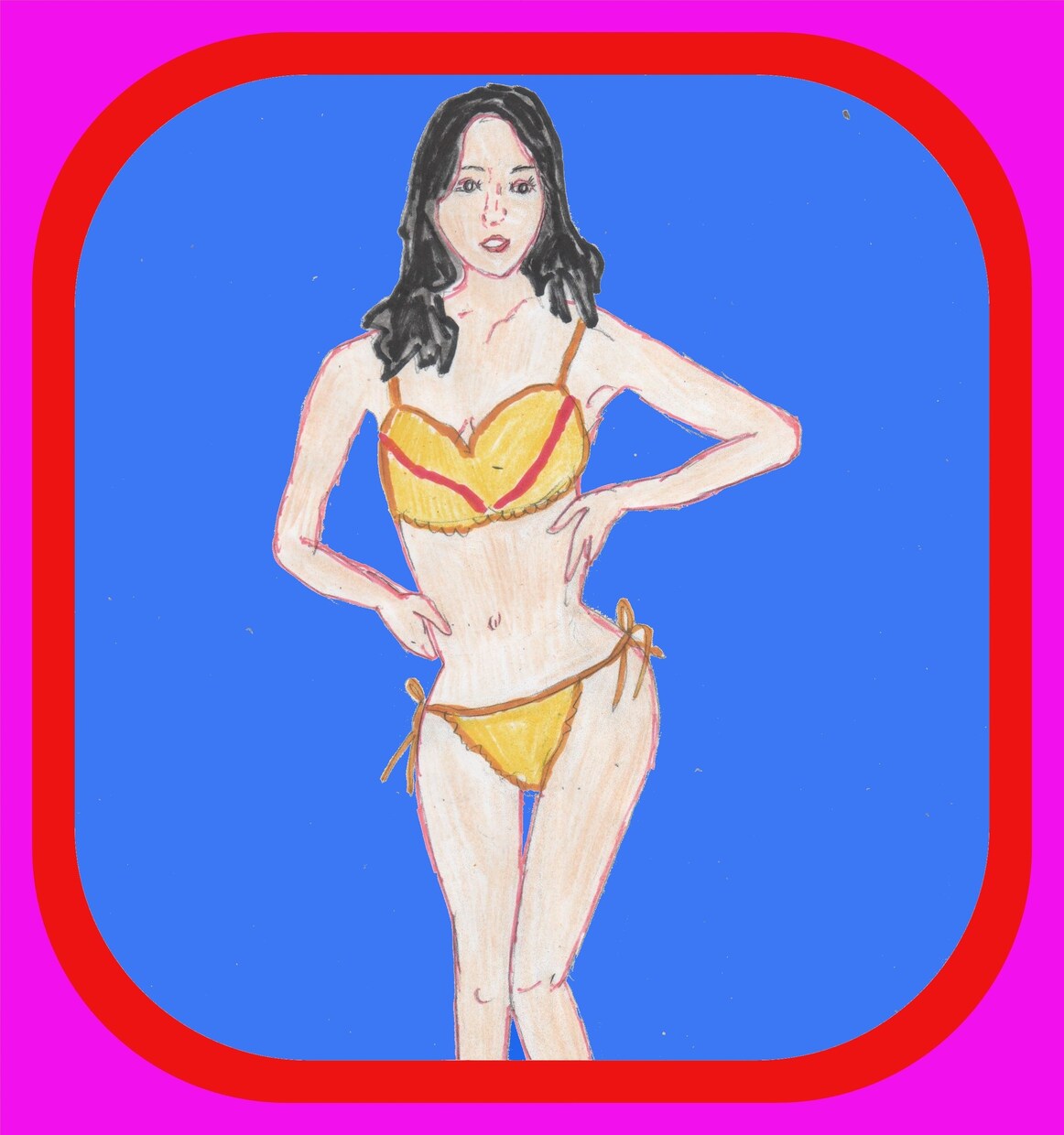 女性の映像のイラストを手描きを写真パッドで飾ります 鉄道のユーチューバーで、苦労人の吟遊詩人はポエムからイラスト イメージ3