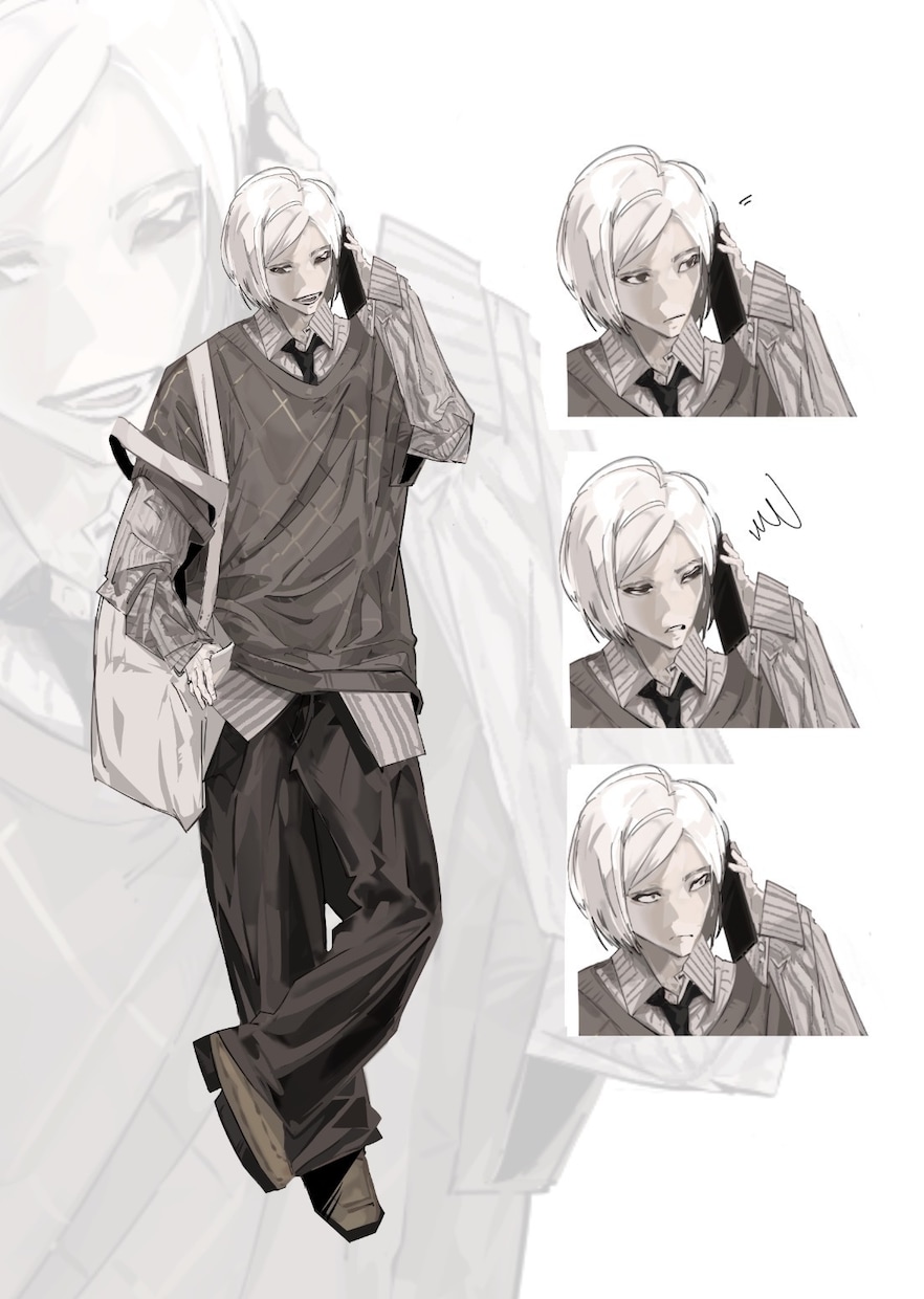 ラフタッチで全身立ち絵を制作します 実績数10件までSDキャラ同梱！表情差分3種付き イメージ7