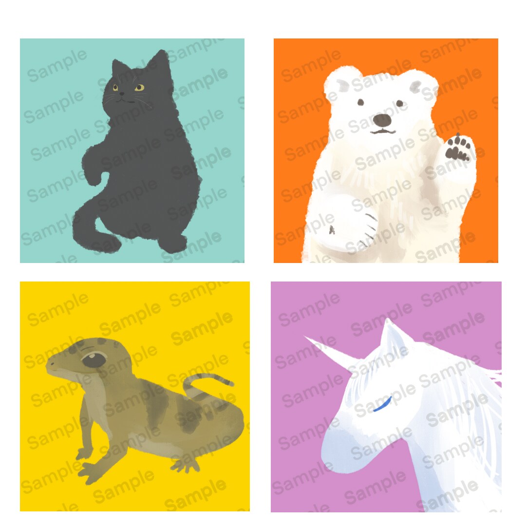 絵本のような動物のアイコンを描きます 大好きな動物、ペットがいる方へ(幻獣や妖怪も大歓迎！) イメージ2