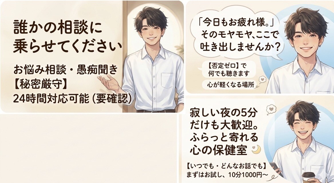 恋のお悩みを一緒に解決します 誰かに相談したい恋の悩みを打ち明けてください！ イメージ2