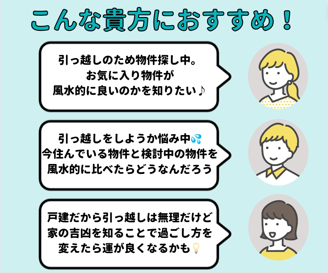 本格風水 ☆ あなたと間取りの相性判断を行ないます 『引っ越し先』や『ご自宅』の風水（運勢）を知りたいあなたへ イメージ2