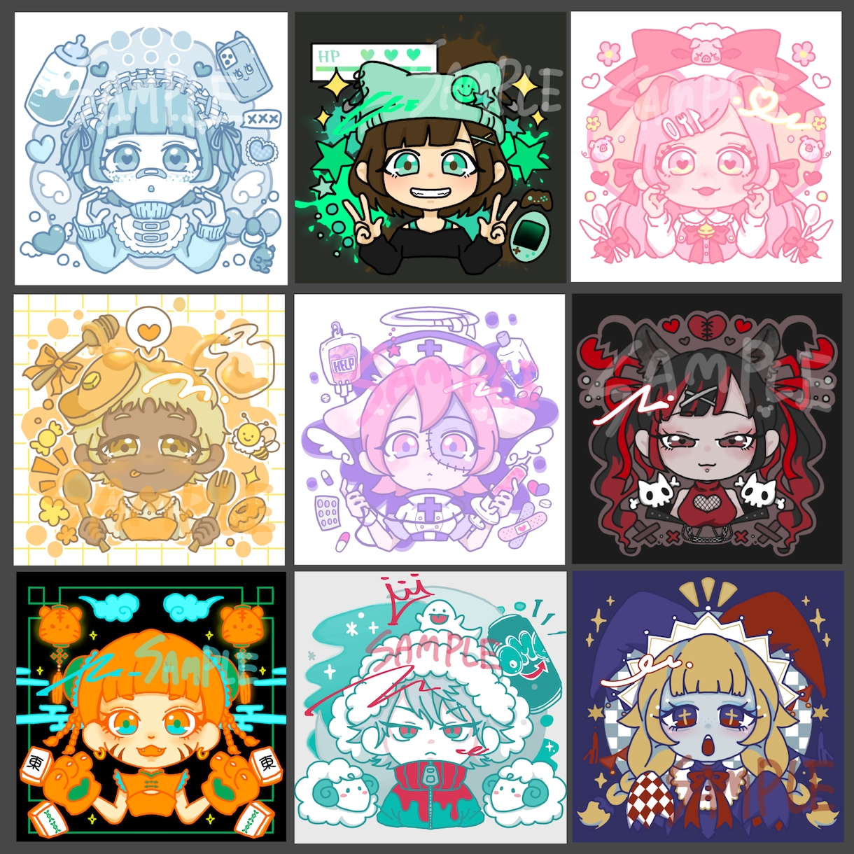ごちゃっとアイコン描きます 均一価格でごちゃっとしたポップなアイコンを描きます！ イメージ1