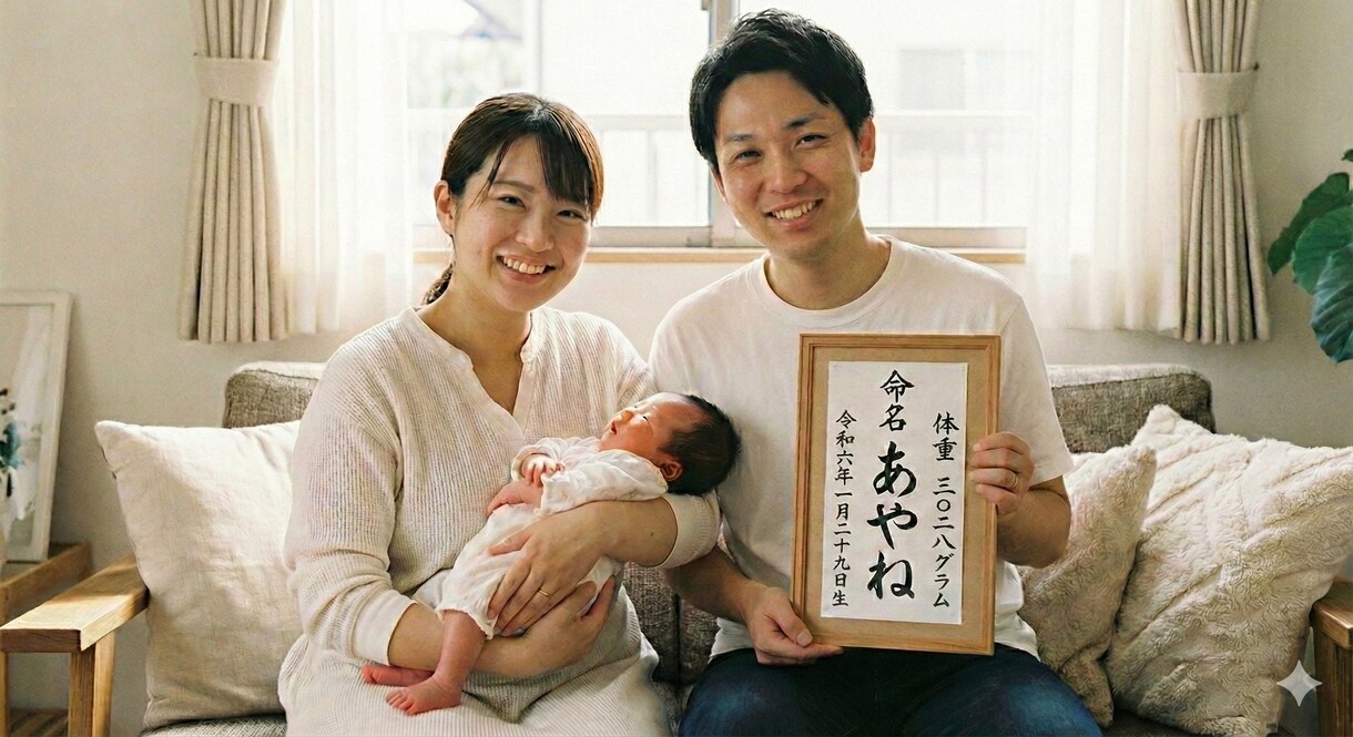 手書き命名書をオーダーメイドで作ります ご指定いただいた赤ちゃんのお名前を心を込めて制作 イメージ1