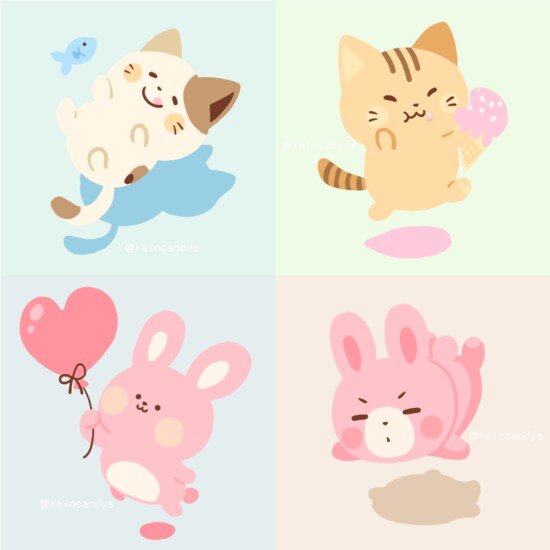 かわいいアイコン用などのイラスト描きます 女の子や動物など可愛いイラストが欲しい方へ！ イメージ3